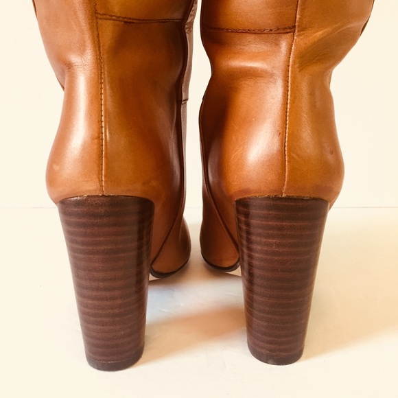 Maxgreat Tan (Brown) Leather Heeled Boots New NIB - Picture 3 of 8